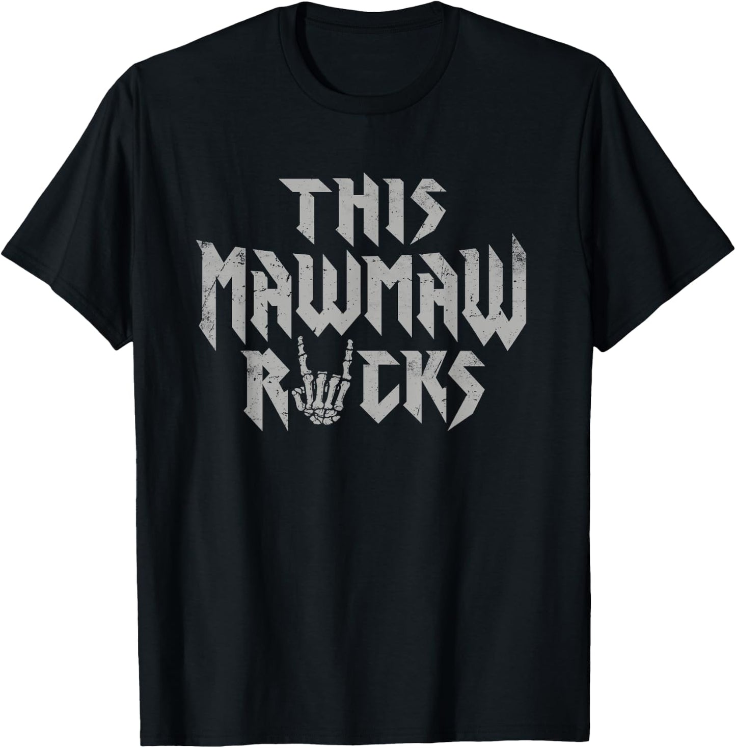 This Mawmaw Rocks Rock Music Lover Grandma Grandmother T-Shirt - T-Shirt | Black