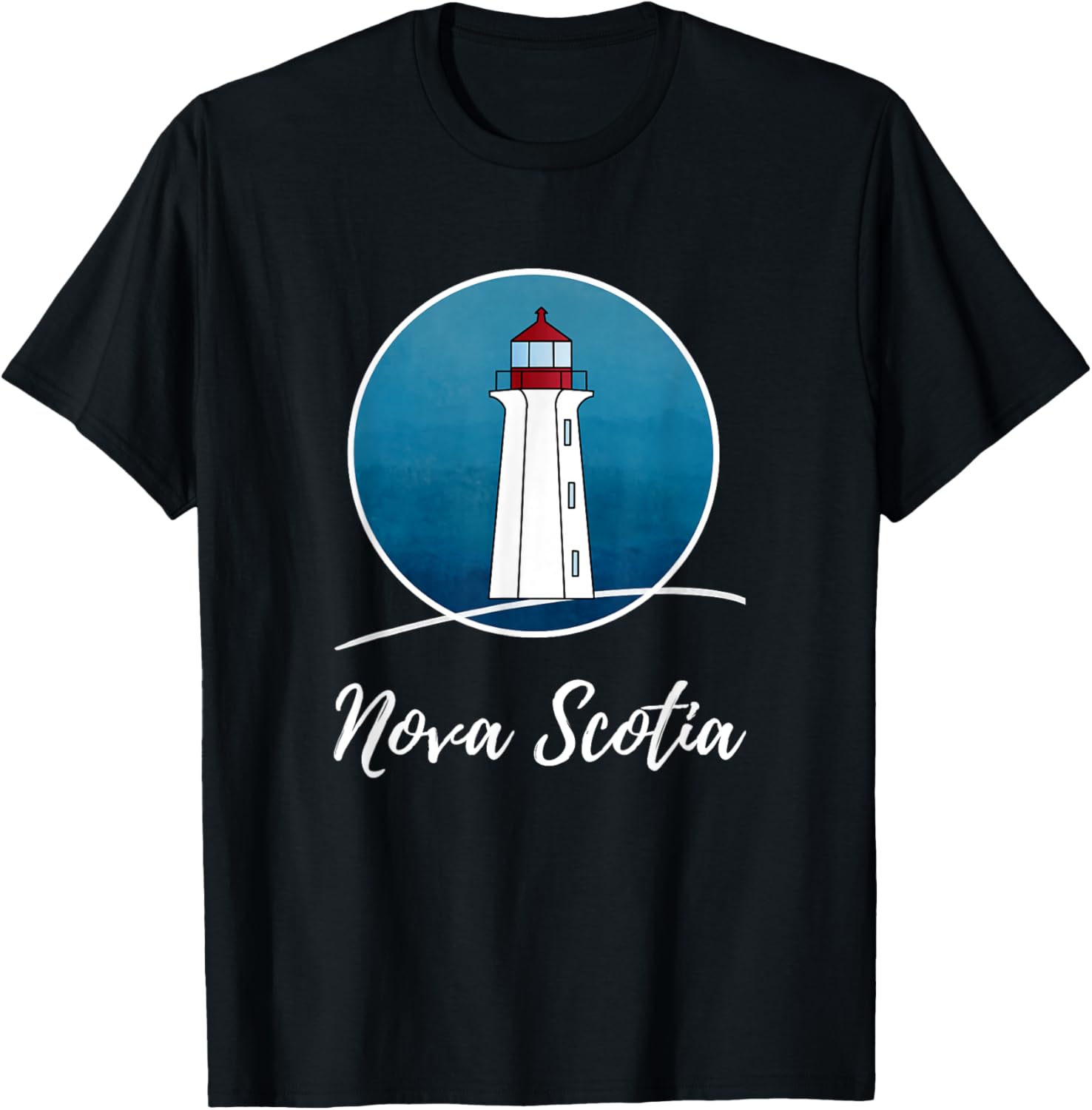 Nova Scotia Lighthouse Peggys Point T-Shirt - T-Shirt | Black