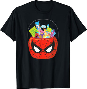 Marvel Spider-Man Halloween Trick or Treat Candy Bucket T-Shirt - T-Shirt | Black