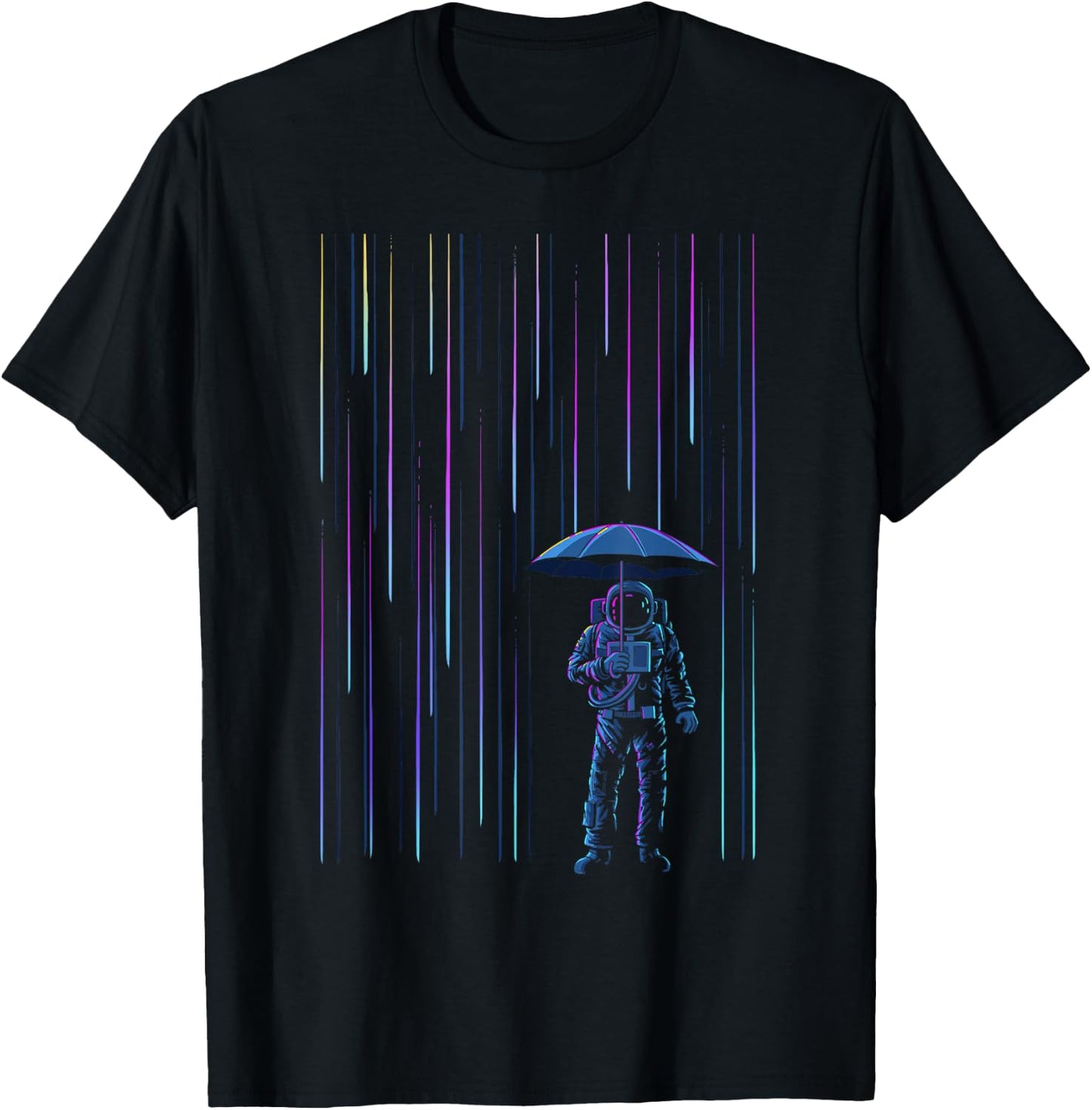 Meteor Shower Surreal Space Astronaut T-Shirt - T-Shirt | Black
