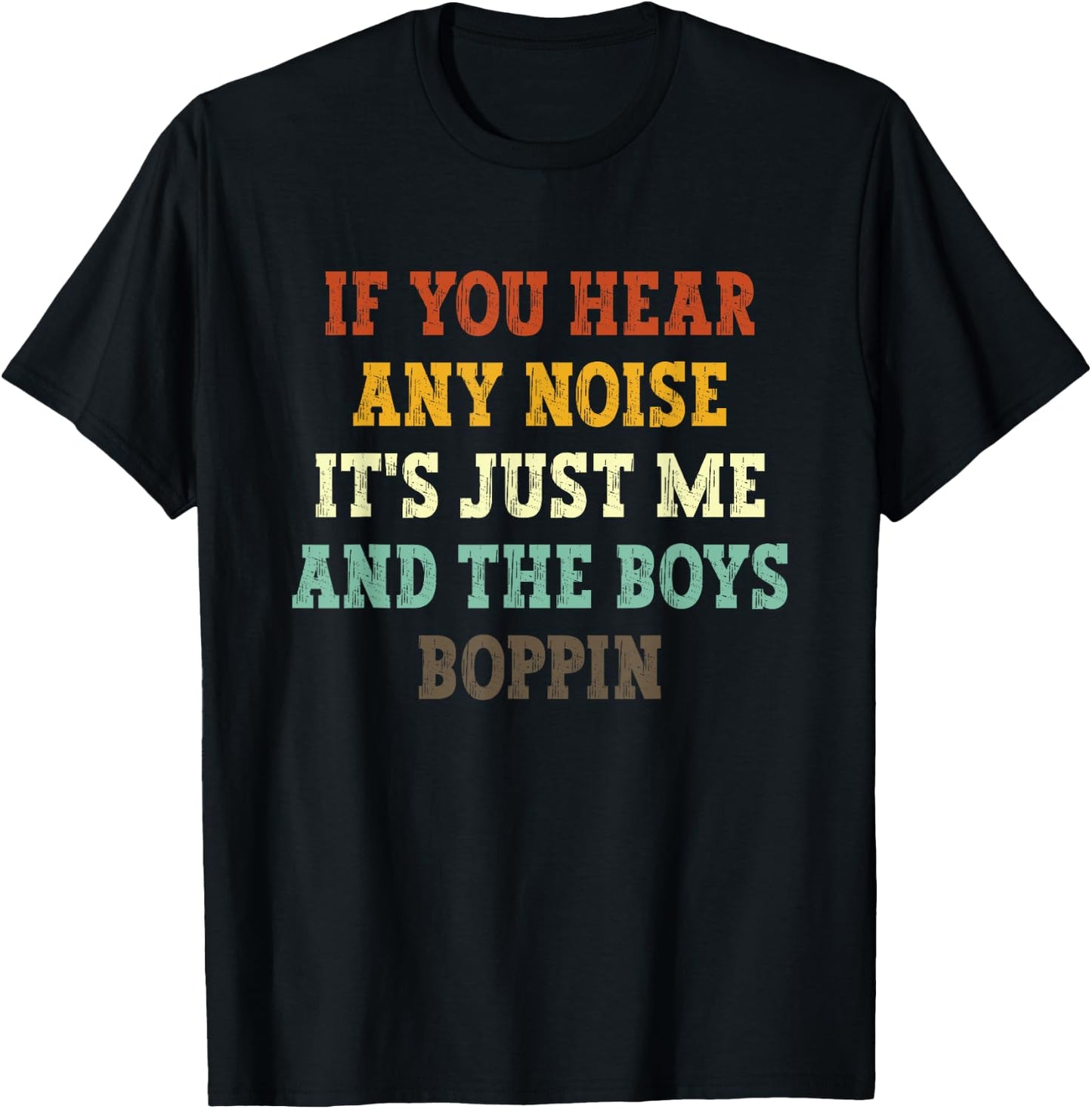 If You Hear Any Noise It's Just Me And The Boys Boppin Funny T-Shirt - T-Shirt | Black
