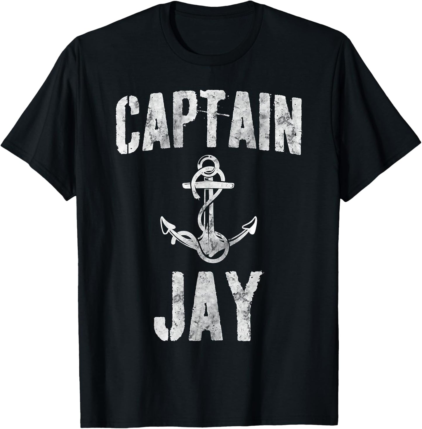 Funny Personalized Boating Shirt First Name Captain Jay T-Shirt - T-Shirt | Black