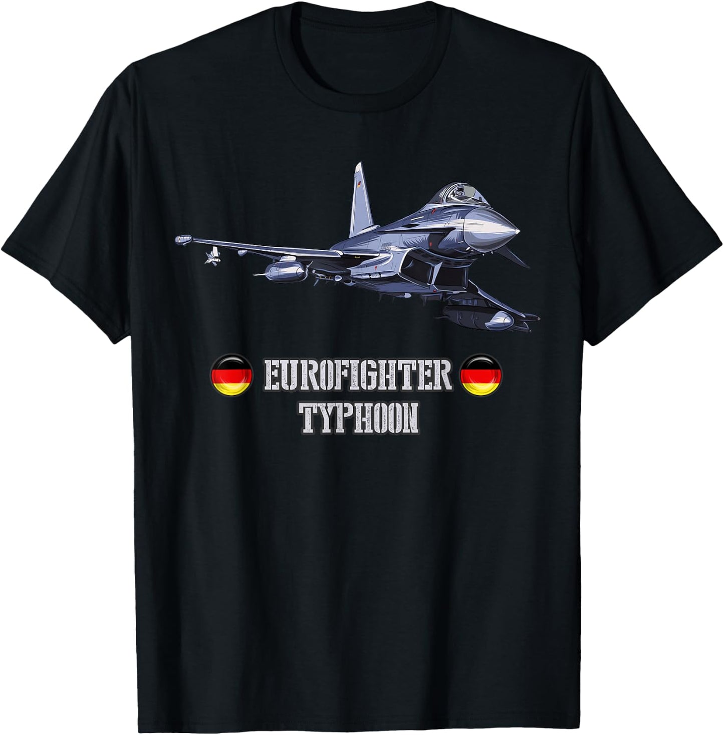 German Figher Aircraft Eurofighter Typhoon T-Shirt - T-Shirt | Black