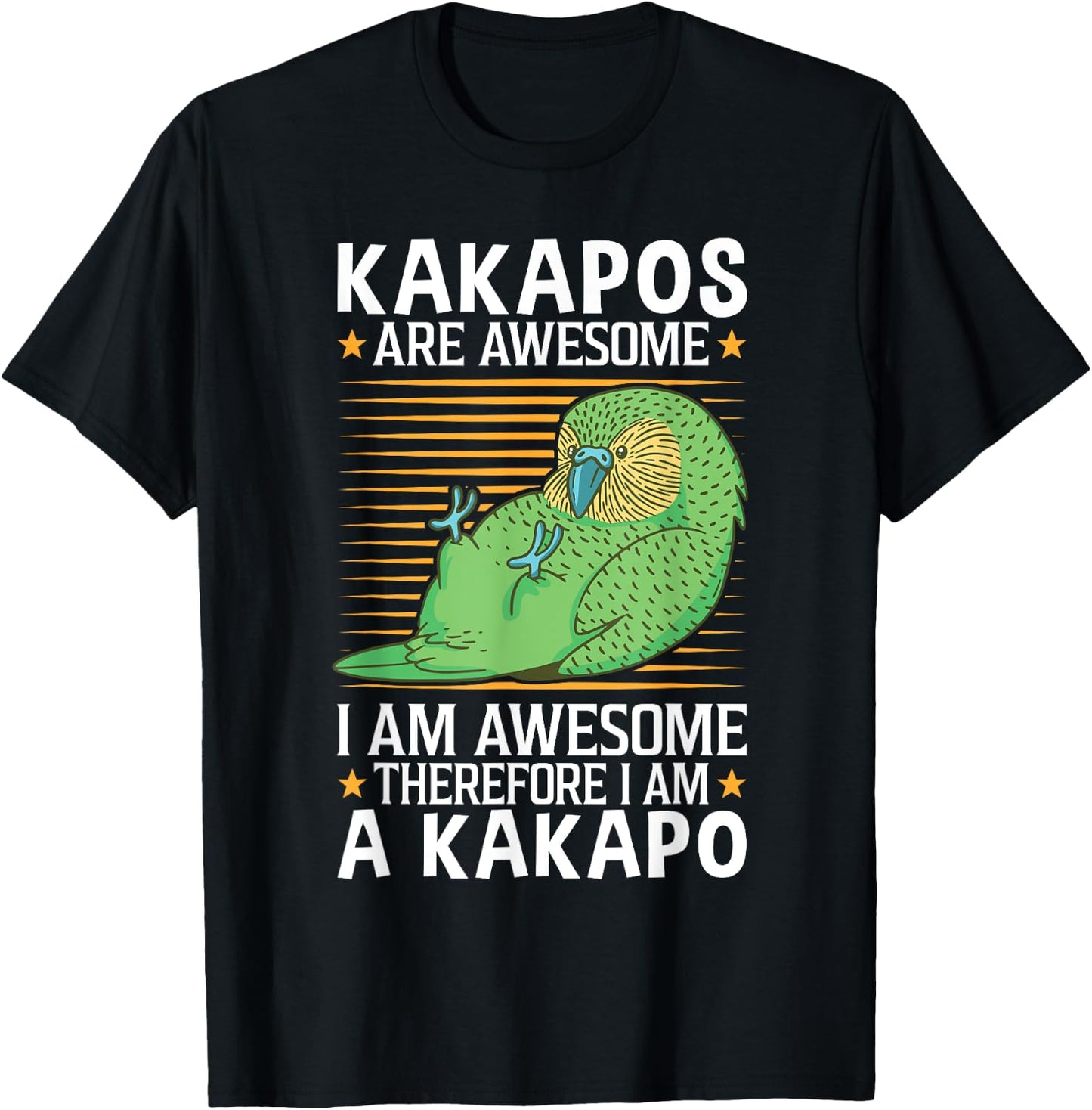 Kakapos are awesome New Zealand owl parrot Kakapo T-Shirt - T-Shirt | Black