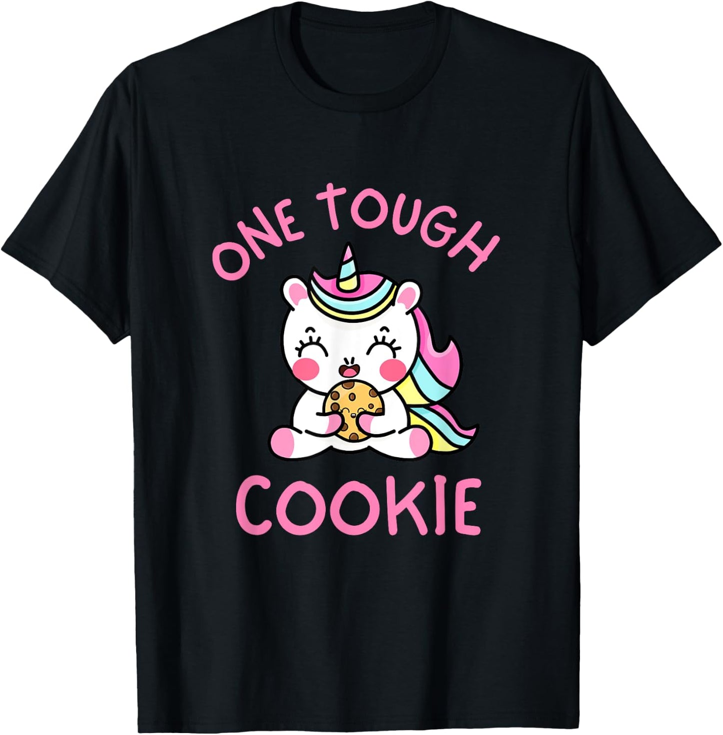 One Tough Cookie Cute Kawaii Unicorn Kids Toddler Girls 5T T-Shirt - T-Shirt | Black