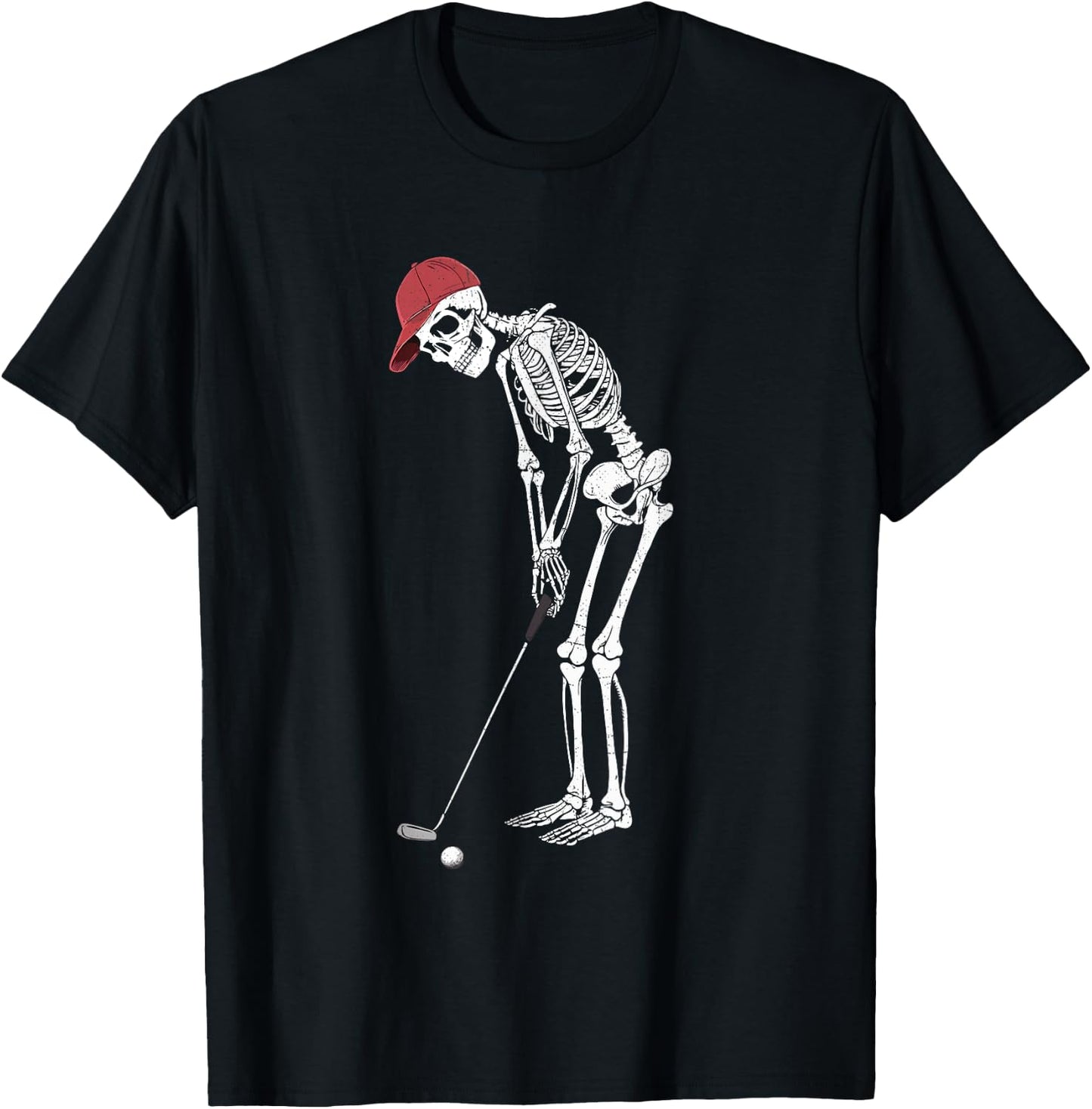 Golf Skeleton Halloween Player Catcher Boys Kids T-Shirt - T-Shirt | Black
