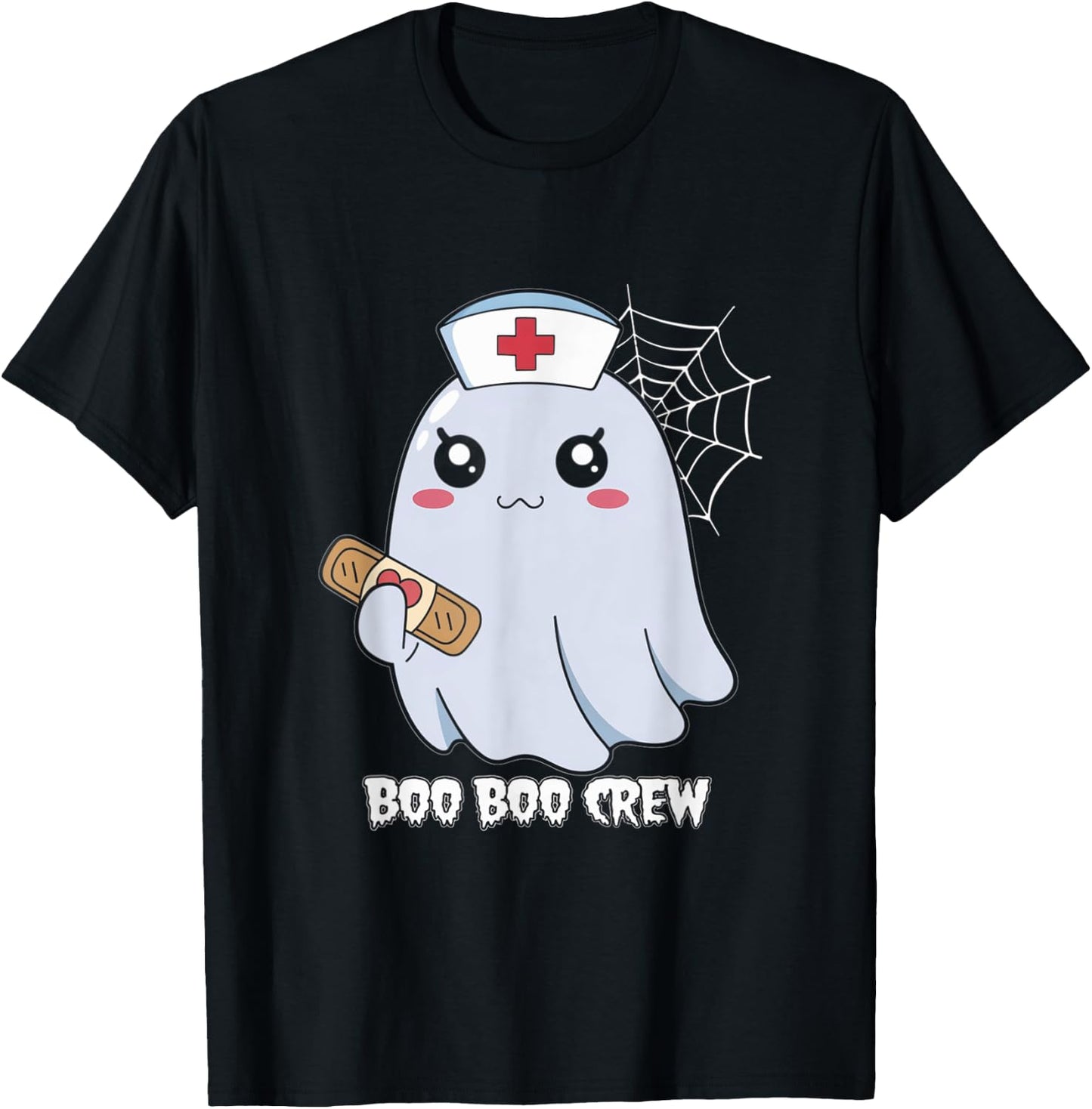 Funny Boo Boo Crew Ghost Nurse Paramedic Halloween Party T-Shirt - T-Shirt | Black