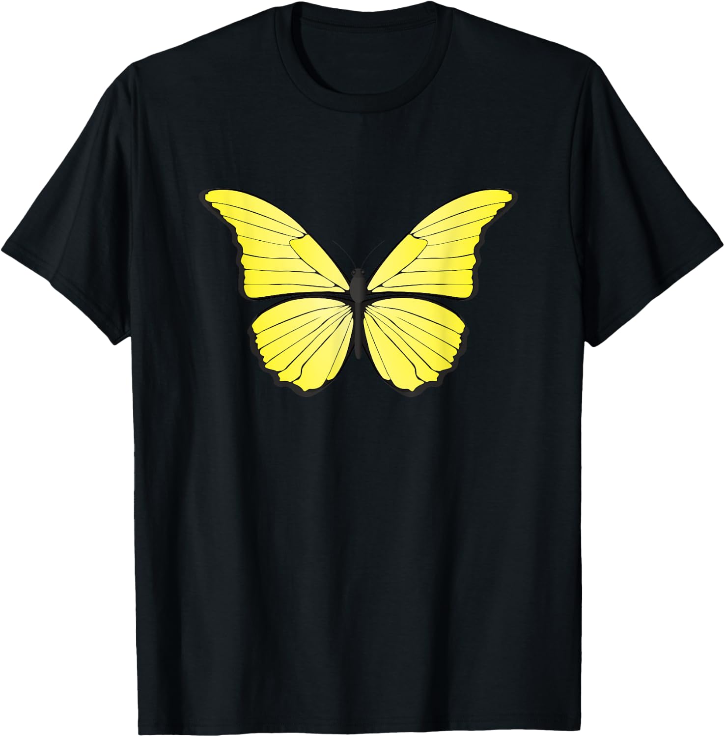 Cute Yellow Butterfly T-Shirt - T-Shirt | Black