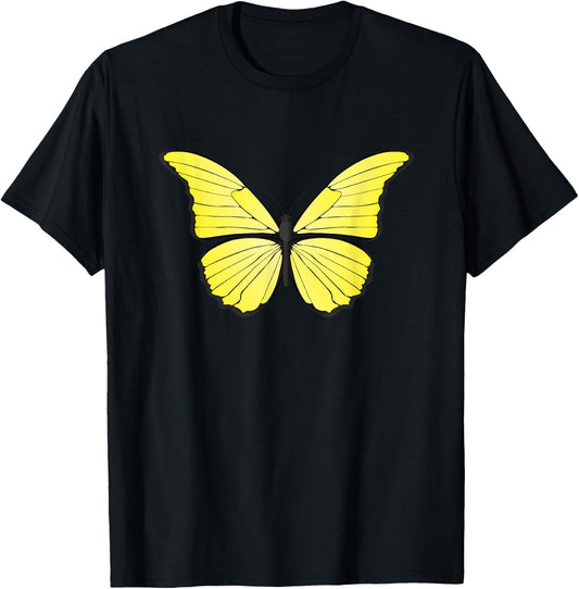 Cute Yellow Butterfly T-Shirt - T-Shirt | Black