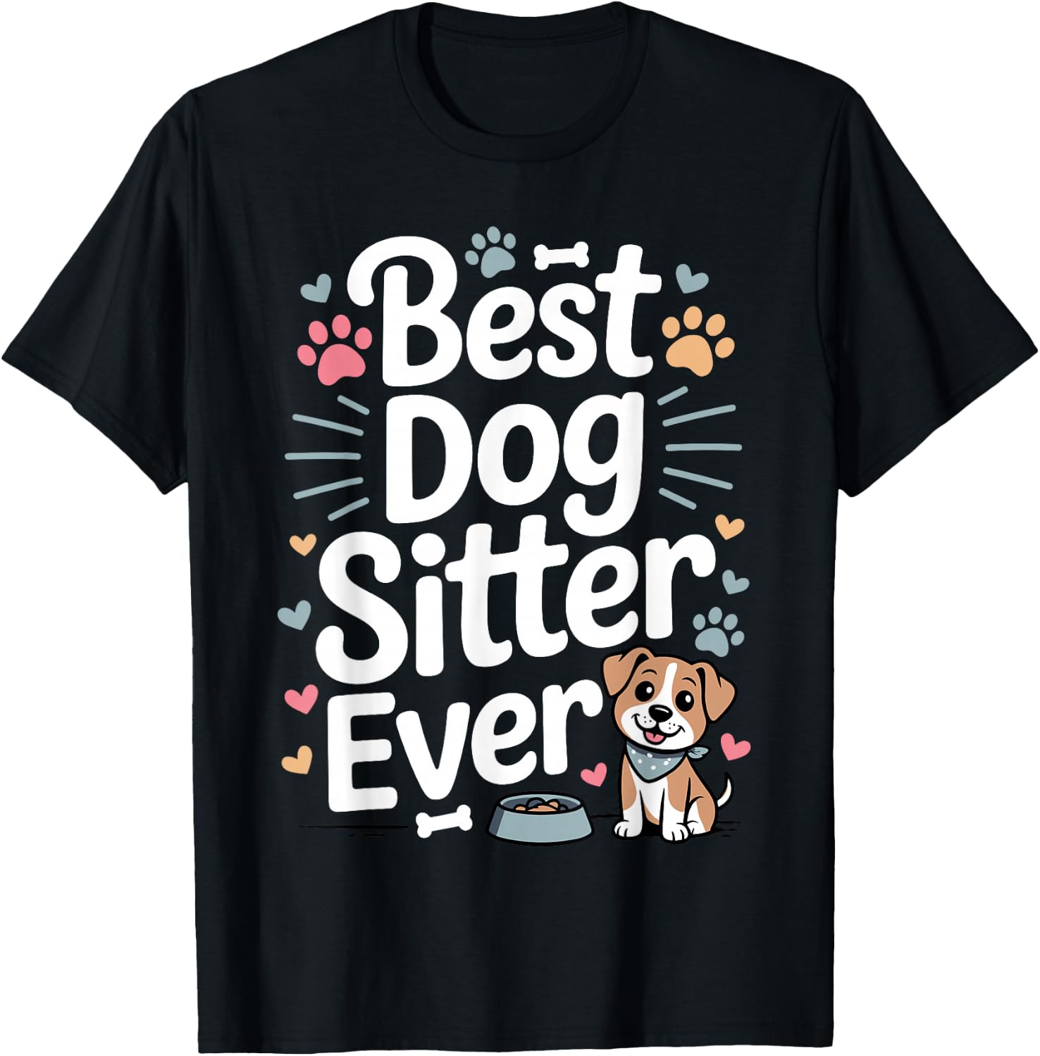 Funny Dog Sitter Art Women Pet Sitting Dog Sitter T-Shirt - T-Shirt | Black