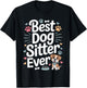 Funny Dog Sitter Art Women Pet Sitting Dog Sitter T-Shirt - T-Shirt | Black
