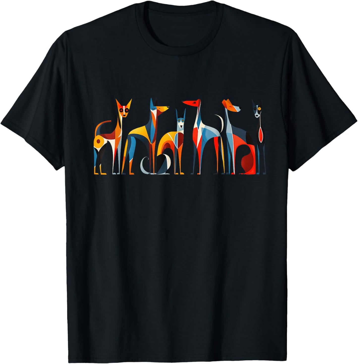 Fuzzy Logic Brand MidCentury Modern Dogs , Small, Black T-Shirt - T-Shirt | Black