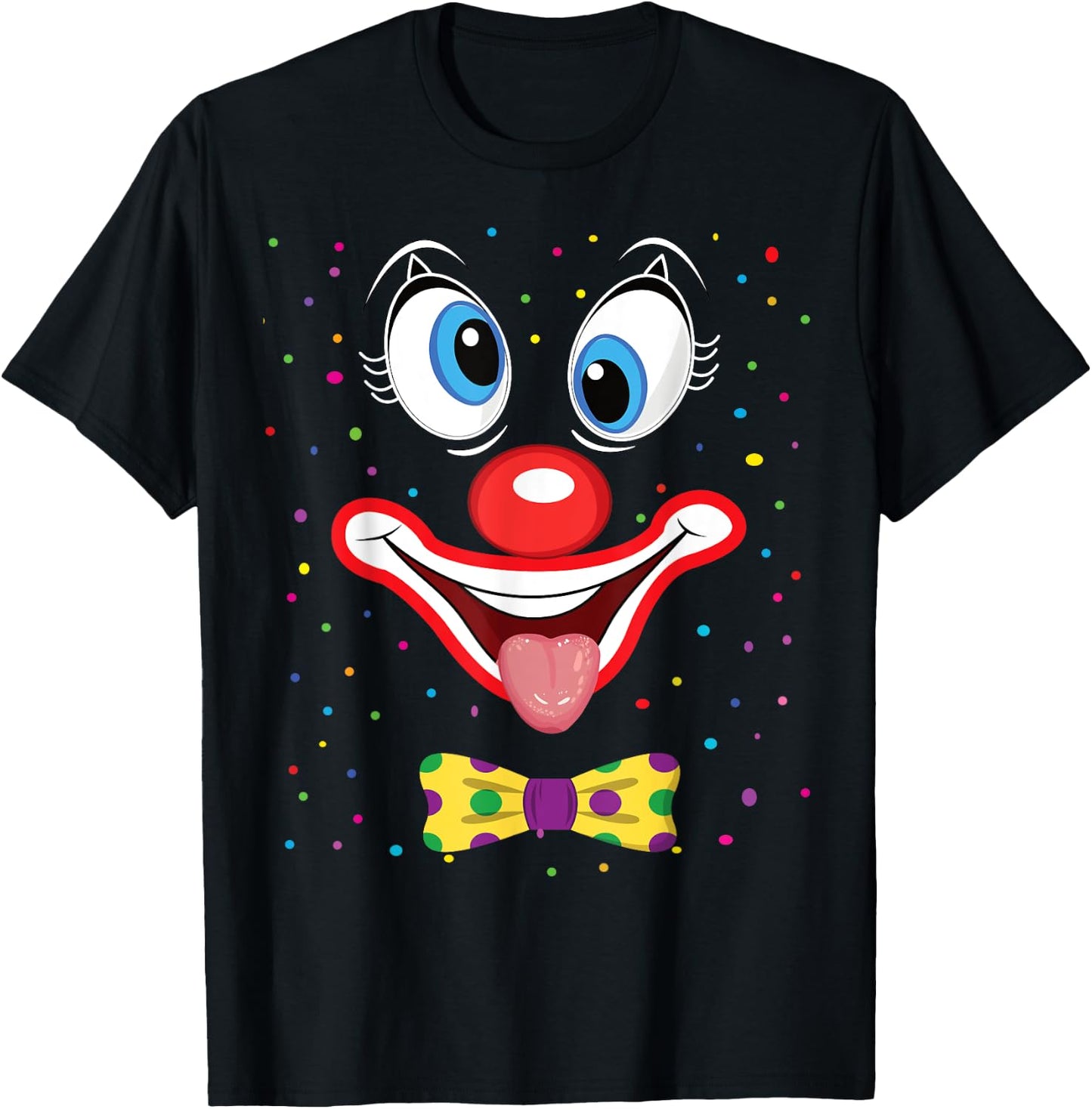 Carnival Clown Face Circus Costume Kids Men Women Carnivals T-Shirt - T-Shirt | Black