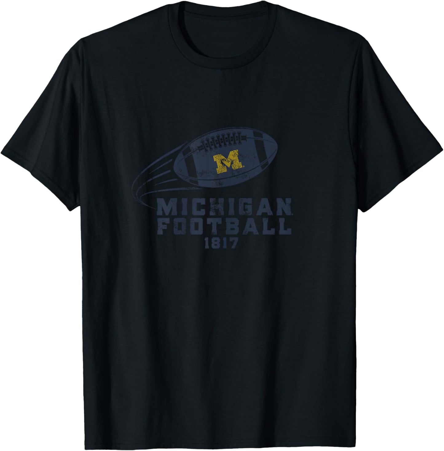University of Michigan Wolverines U of M Spirit Football T-Shirt - T-Shirt | Black