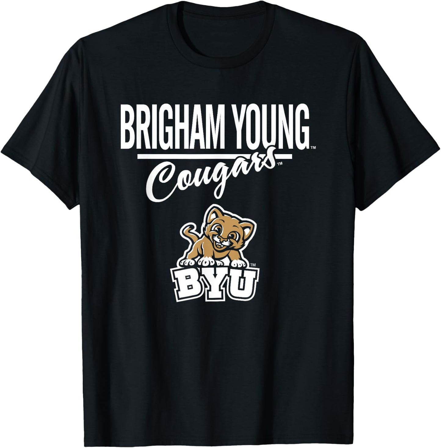BYU Cougars Mascot Navy Officially Licensed T-Shirt - T-Shirt | Black