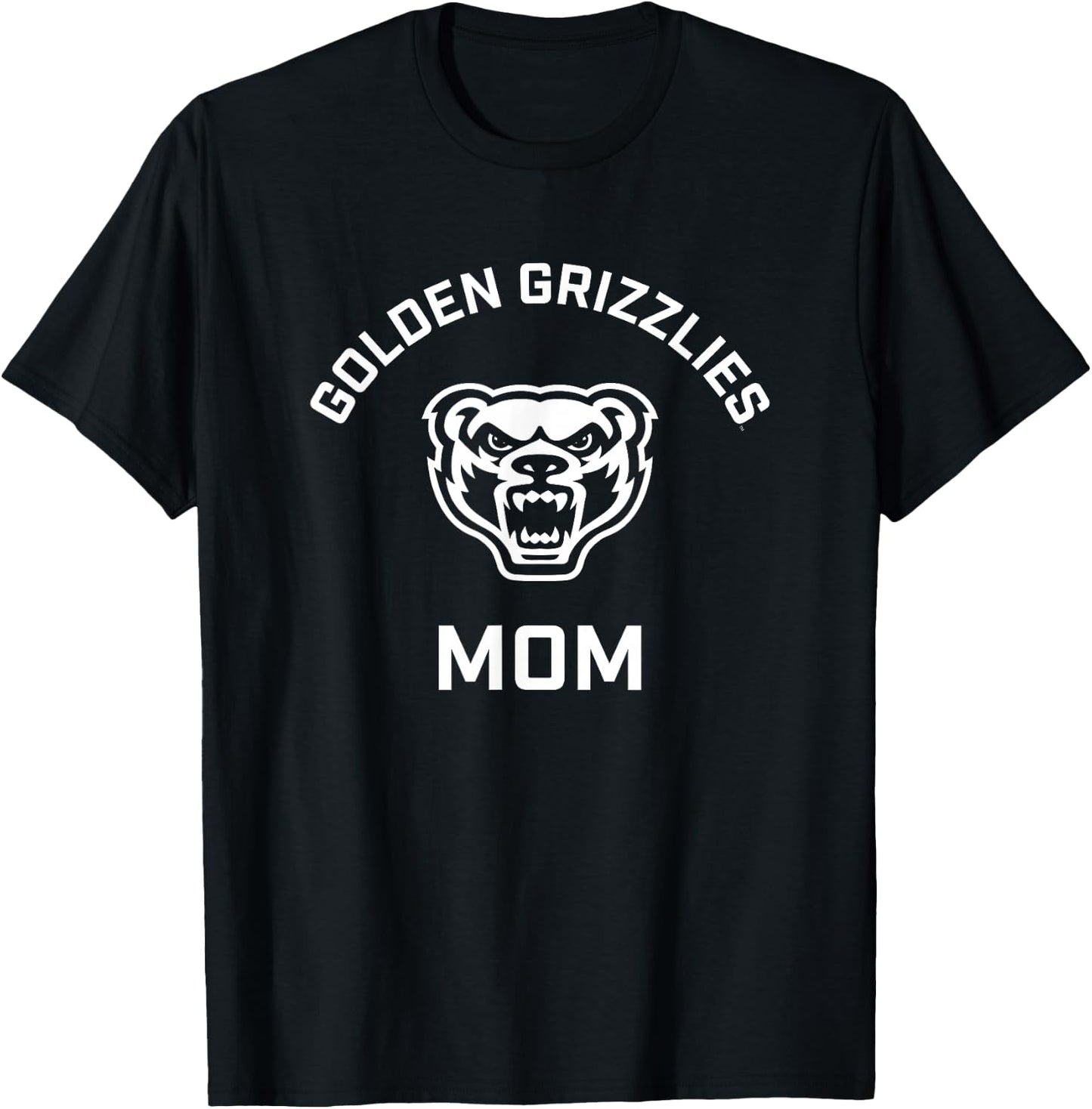 Oakland University Golden Grizzlies Arched Mom T-Shirt - T-Shirt | Black