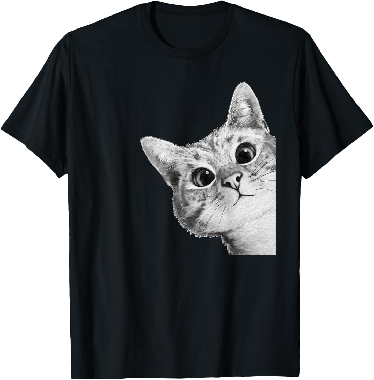 Cute Adorable Kitty Cat Women Girls Kids T-Shirt - T-Shirt | Black