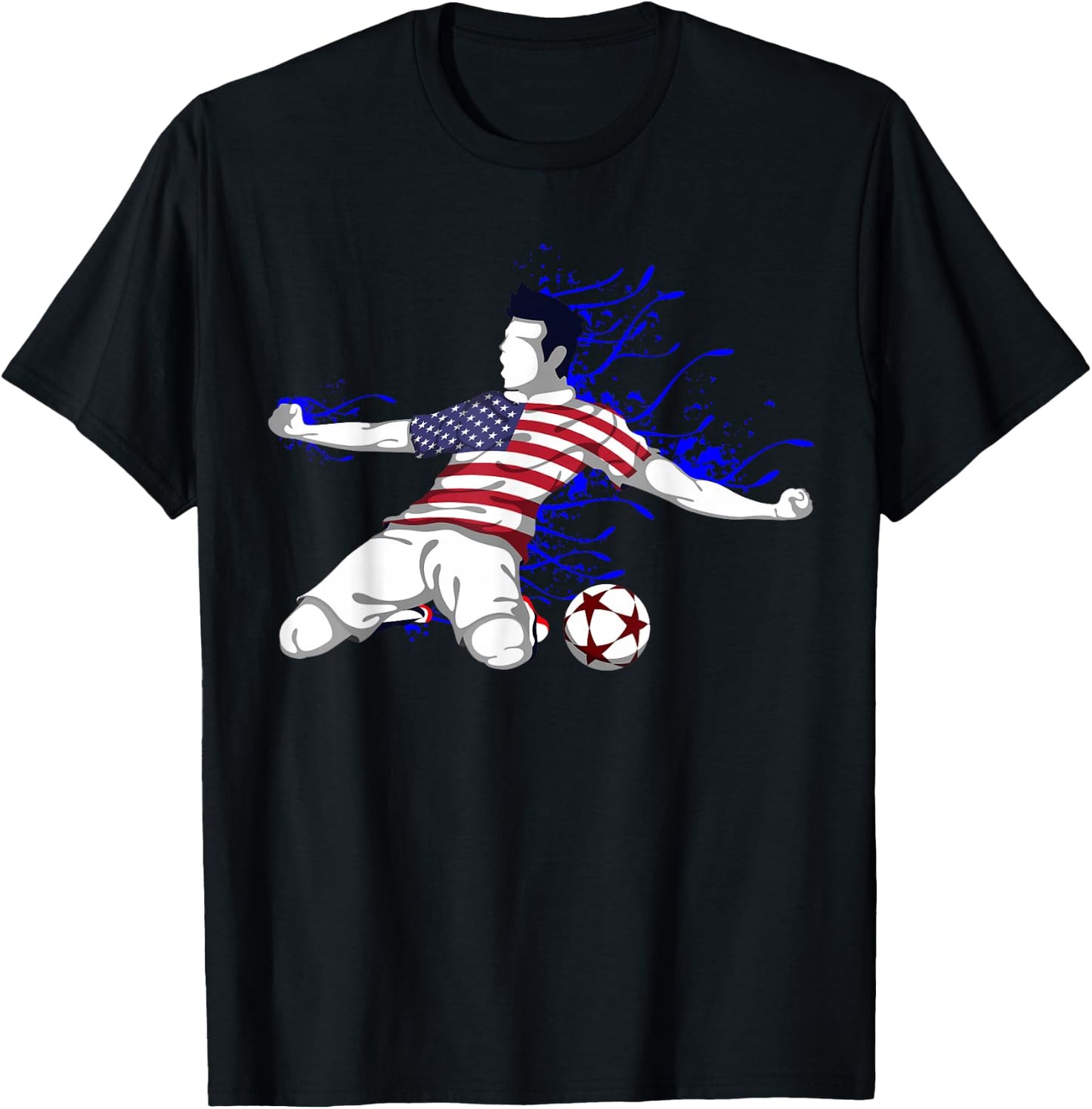America National Soccer Team Jersey United States Football T-Shirt - T-Shirt | Black