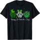 Clover Paws Print Dog Owner Lover St. Patricks Day Shamrock Men Women T-Shirt - T-Shirt | Black
