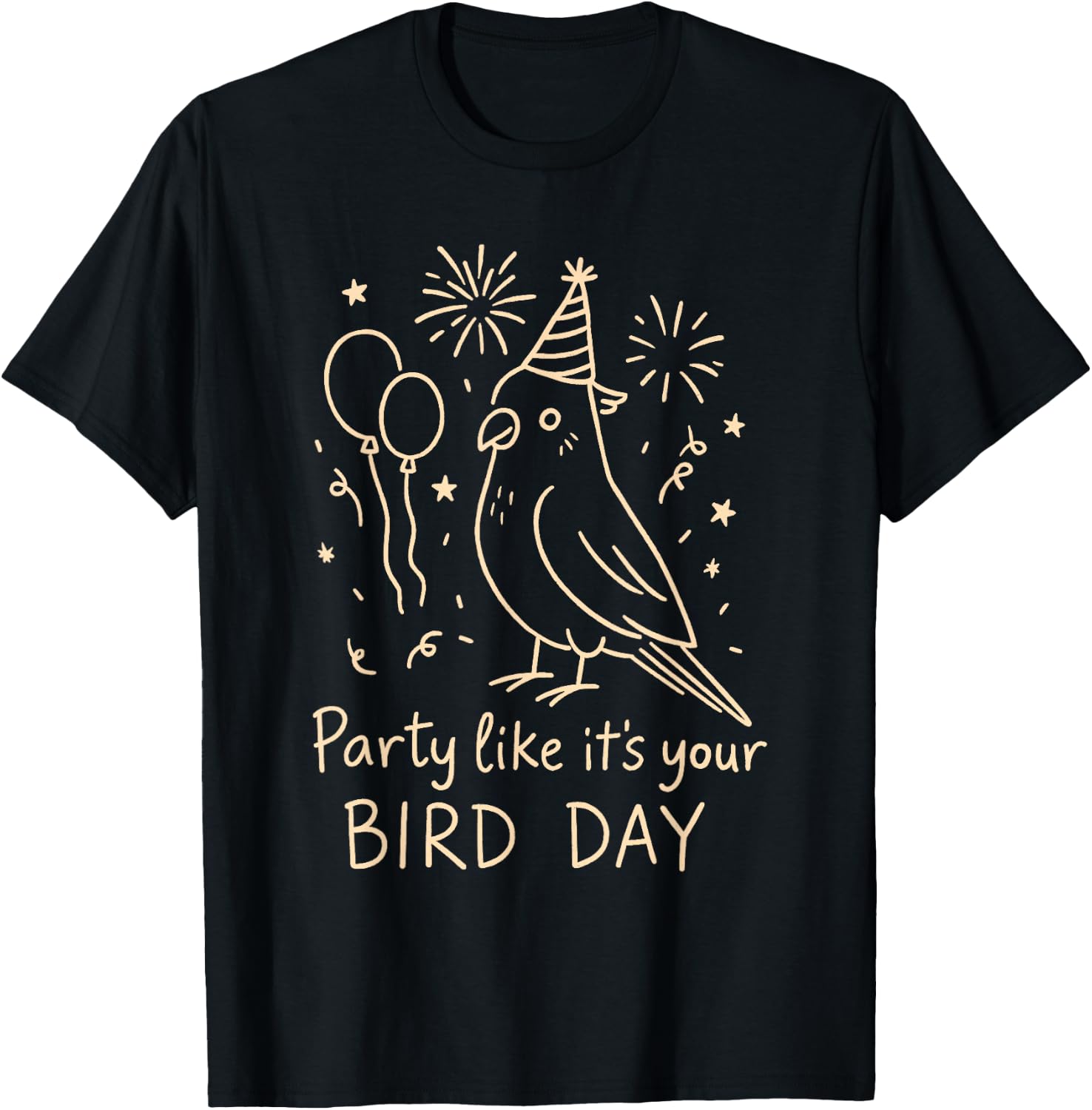 Birthday Cockatiel Bird Lover Party Like It's Your Bird Day T-Shirt - T-Shirt | Black
