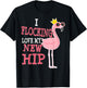 Hip Replacement Surgery Get Well Soon Flamingo Funny T-Shirt - T-Shirt | Black