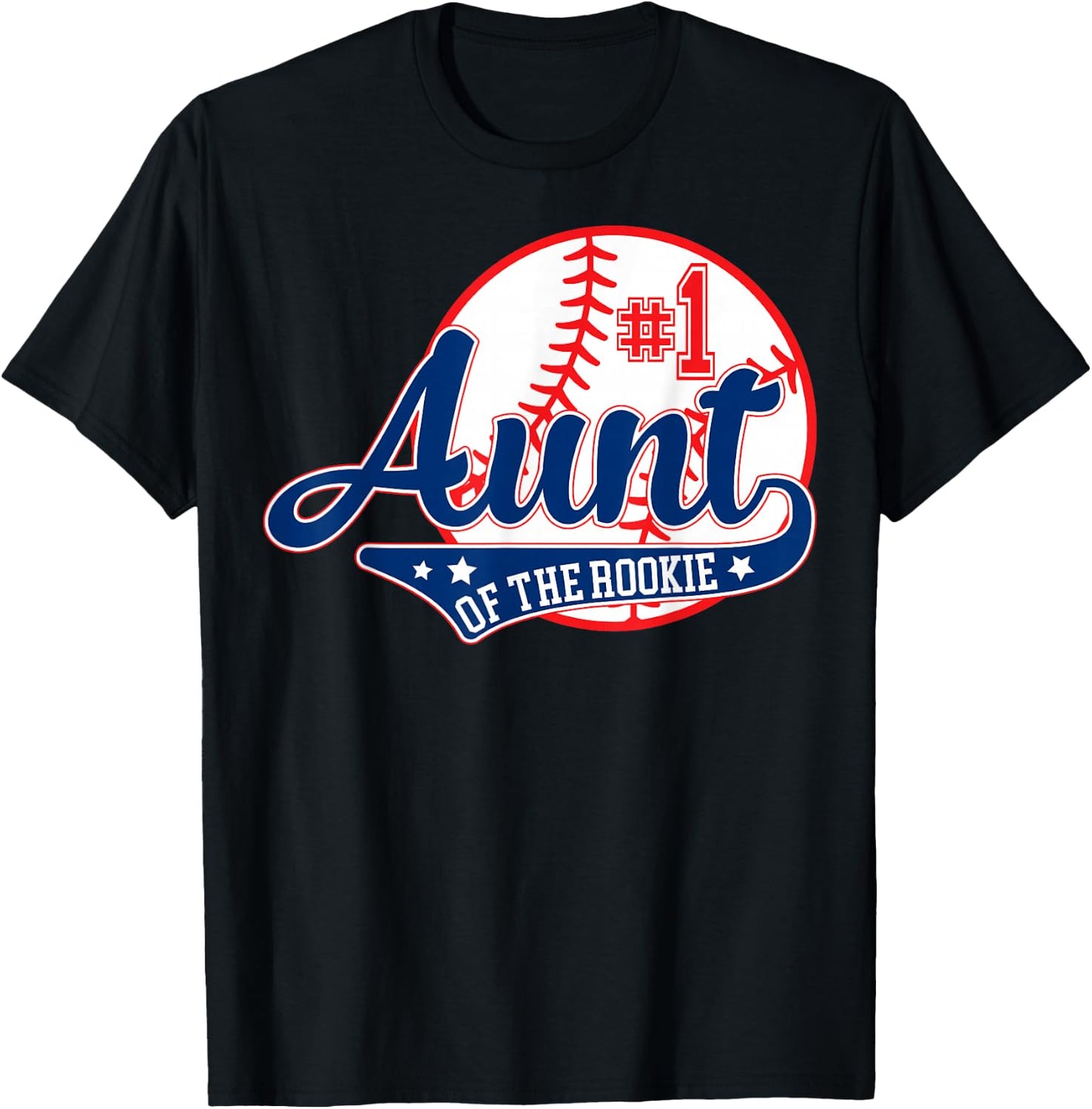 Aunt Rookie of Year 1st Birthday Baseball Theme Matching T-Shirt - T-Shirt | Black