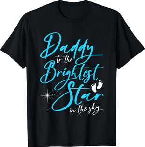 Angel Baby Dad - Daddy To The Brightest Star Infant Loss T-Shirt - T-Shirt | Black