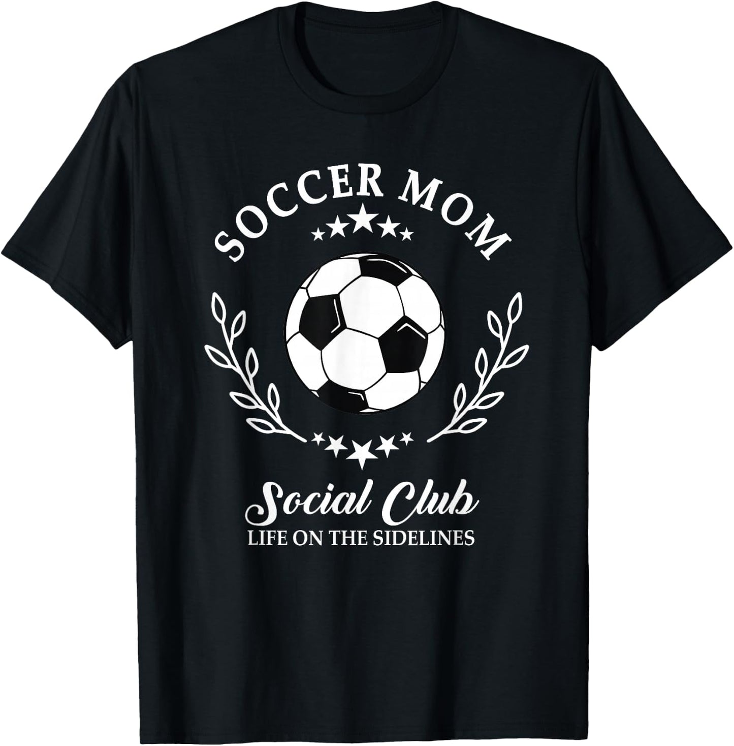 Sideline Social Club Soccer Mom Game Day Outfit for Mothers T-Shirt - T-Shirt | Black