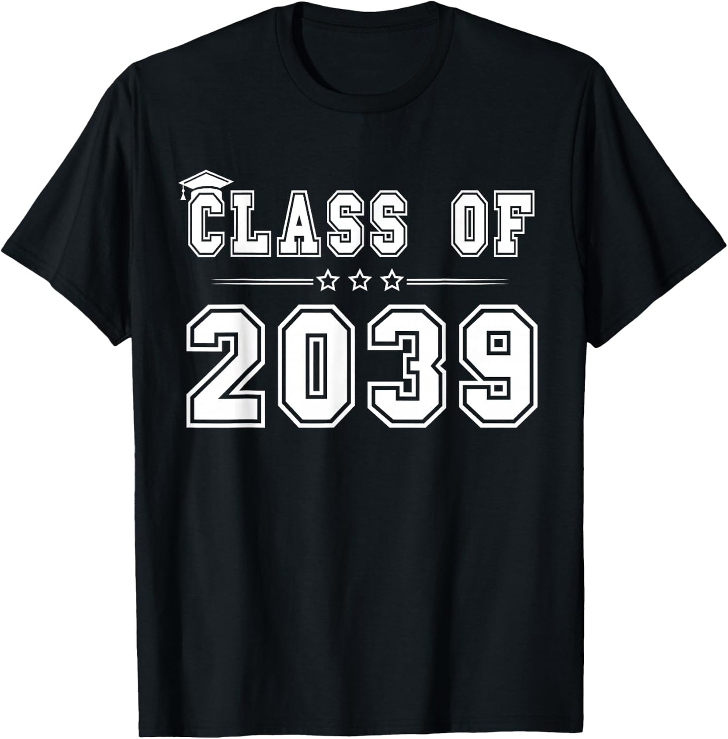 Class of 2039 Grow With Me Graduation First Day Of School T-Shirt - T-Shirt | Black