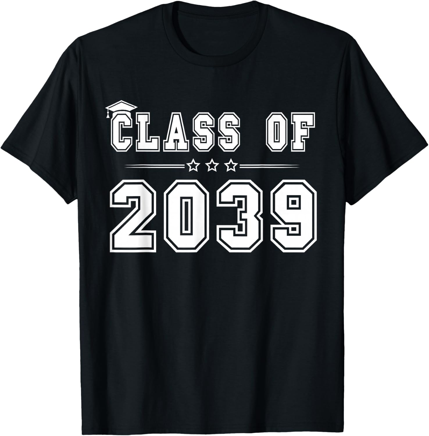 Class of 2039 Grow With Me Graduation First Day Of School T-Shirt - T-Shirt | Black