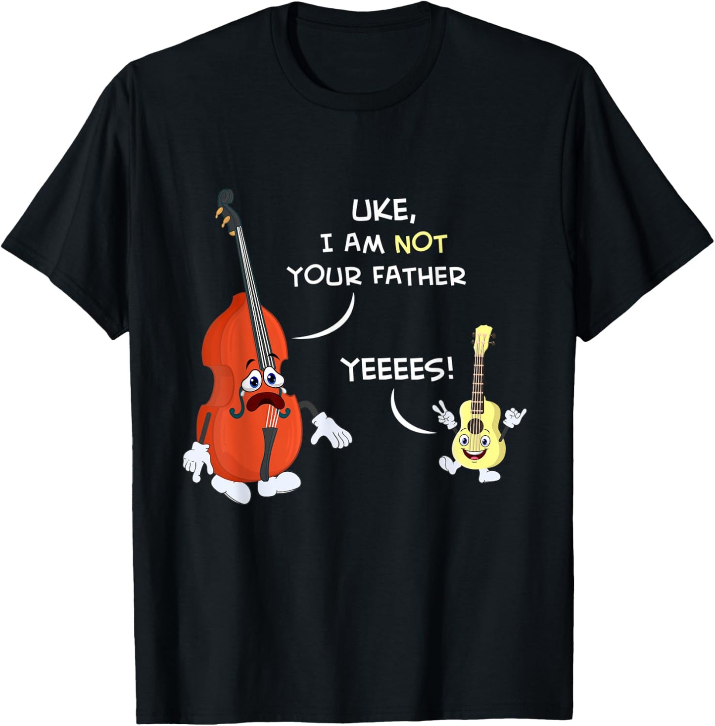 Uke I Am Not Your Father Funny Ukulele Player Gift T-Shirt - T-Shirt | Black