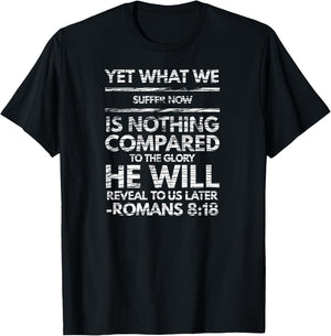 Romans 8:18 Christian Bible Verse T-Shirt - T-Shirt | Black