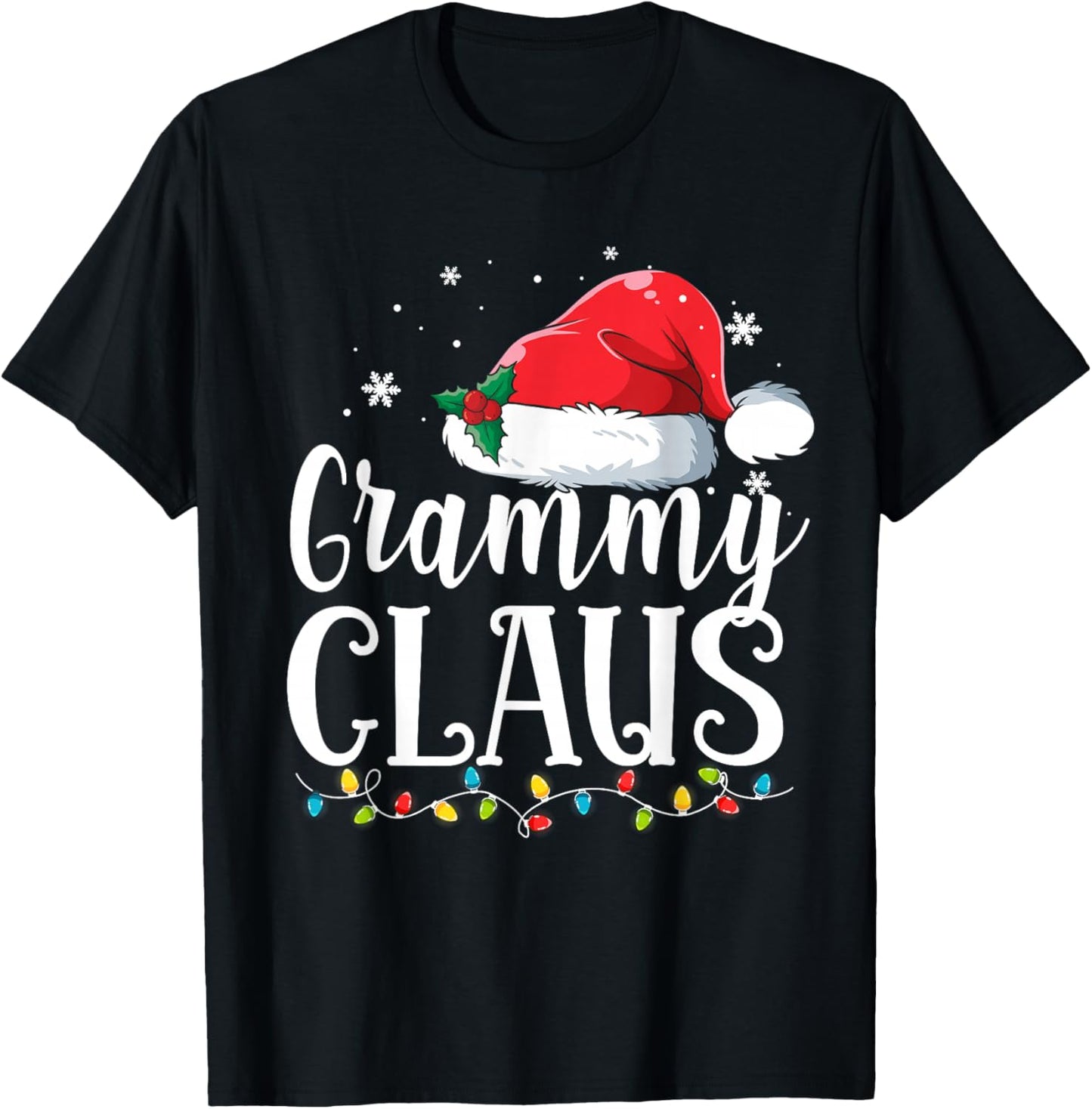 Grammy Claus Christmas Family Matching Pajamas Funny Xmas T-Shirt - T-Shirt | Black