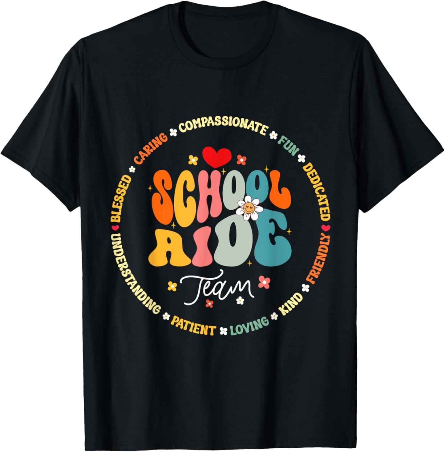 School Aide Team Funny Back To School Teacher Assistant T-Shirt - T-Shirt | Black