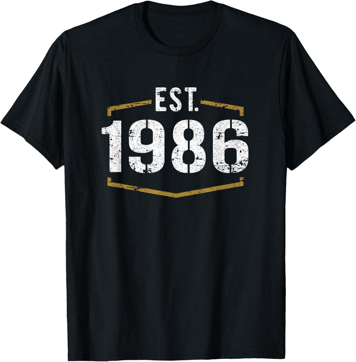 Est 1986 Vintage Style Established 1986 Birthday Design T-Shirt - T-Shirt | Black
