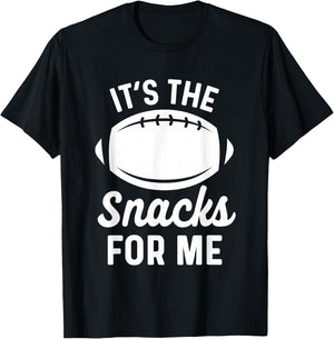 Im Just Here For The Snacks Football Shirt Funny T-Shirt - T-Shirt | Black