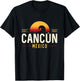 Cancún México | Cancun Mexico Retro Wave Logo T-Shirt - T-Shirt | Black