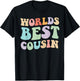 World's Best Cousin Retro Graphic – Fun and Colorful Cousin T-Shirt - T-Shirt | Black