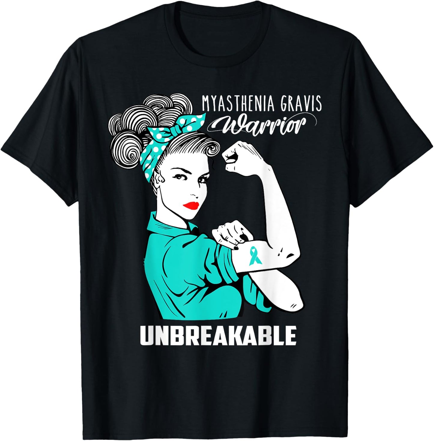 Myasthenia Gravis Warrior Unbreakable Shirt Awareness Gift T-Shirt - T-Shirt | Black