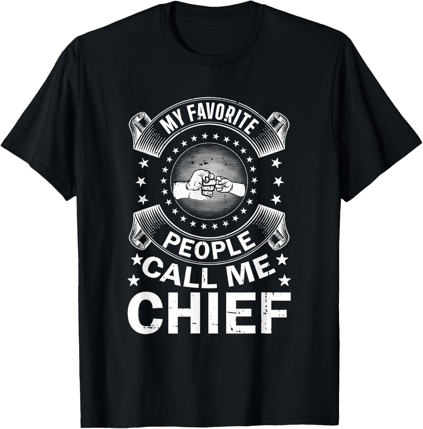My Favorite People Call Me Chief Vintage Men Father's Day T-Shirt - T-Shirt | Black
