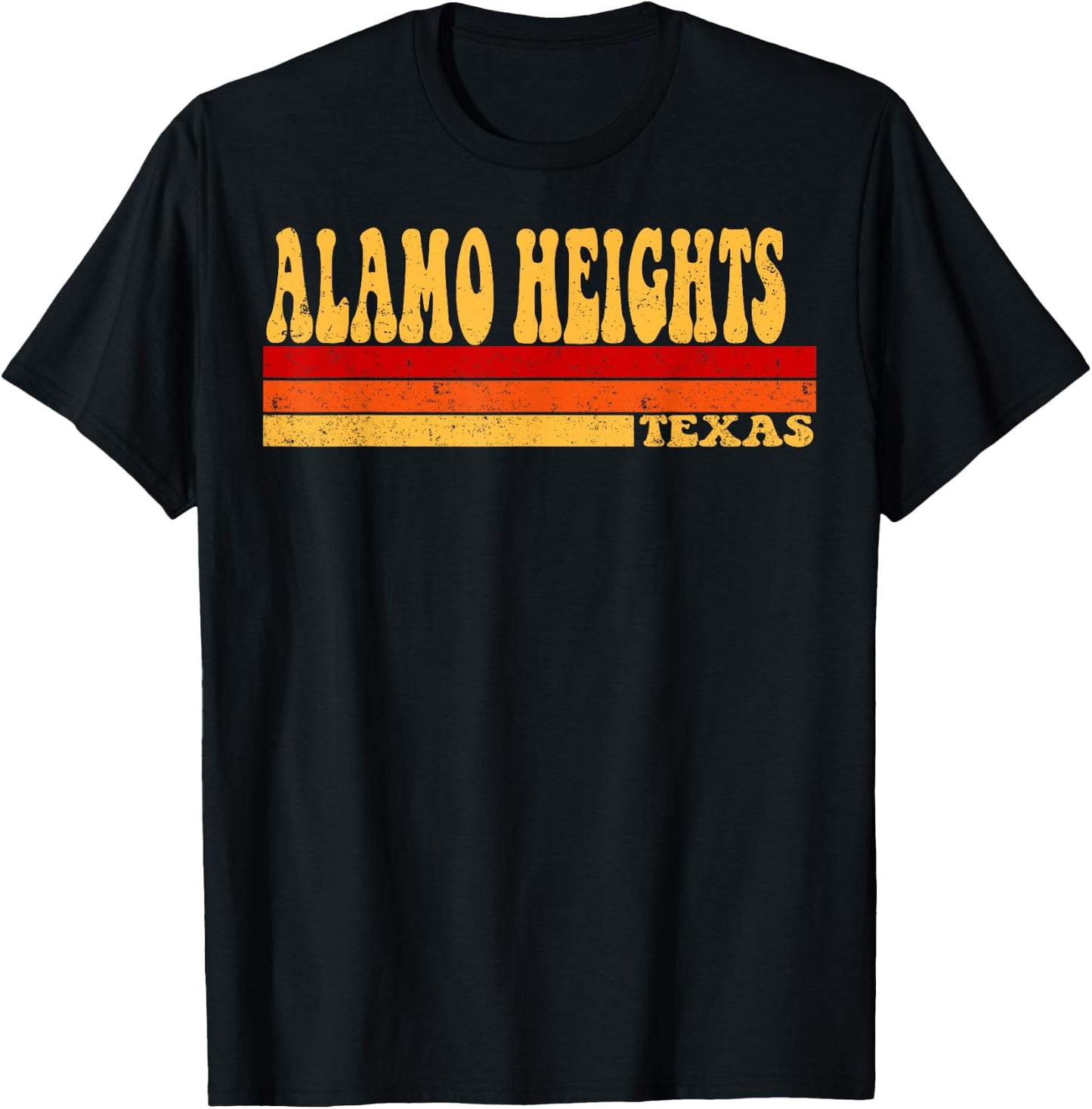 ALAMO HEIGHTS Texas City Vintage Roots Retro Design 70s 80s T-Shirt - T-Shirt | Black