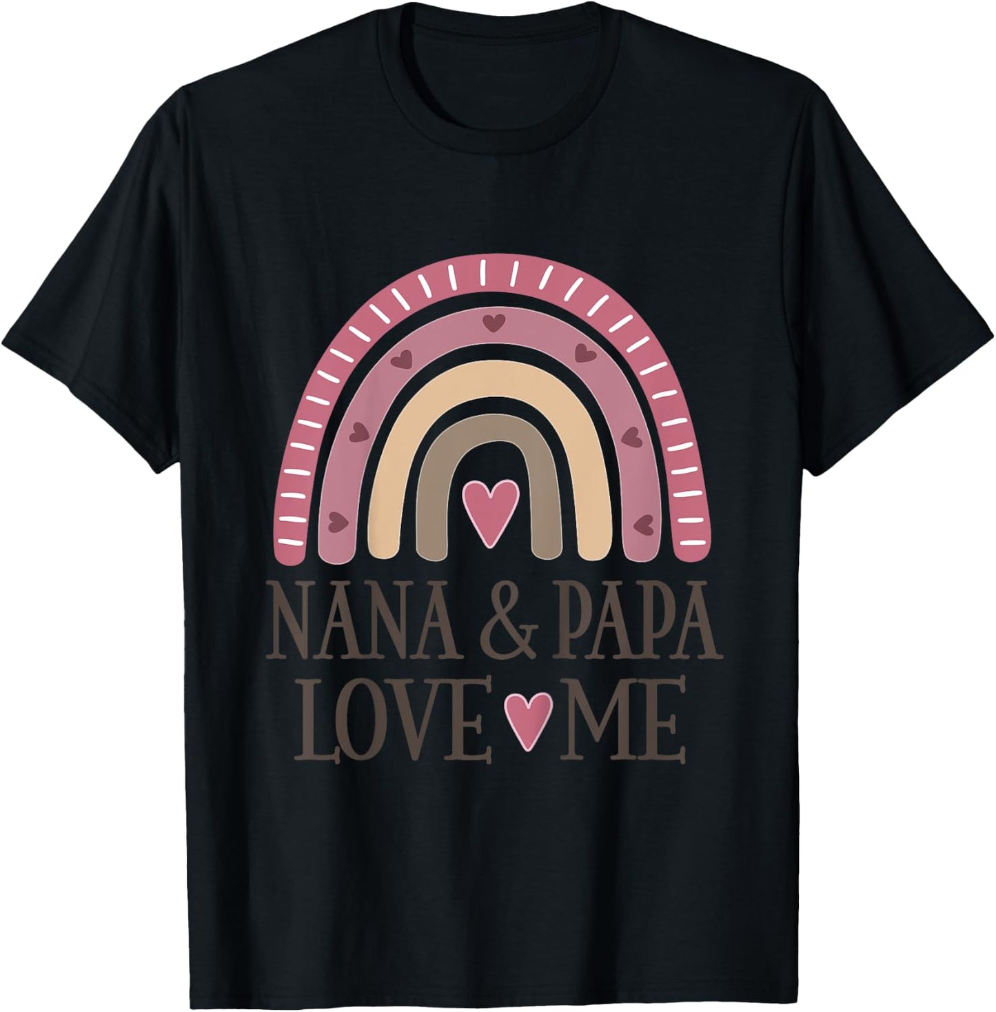 Kids Nana And Papa Love Me Granddaughter Rainbow T-Shirt - T-Shirt | Black