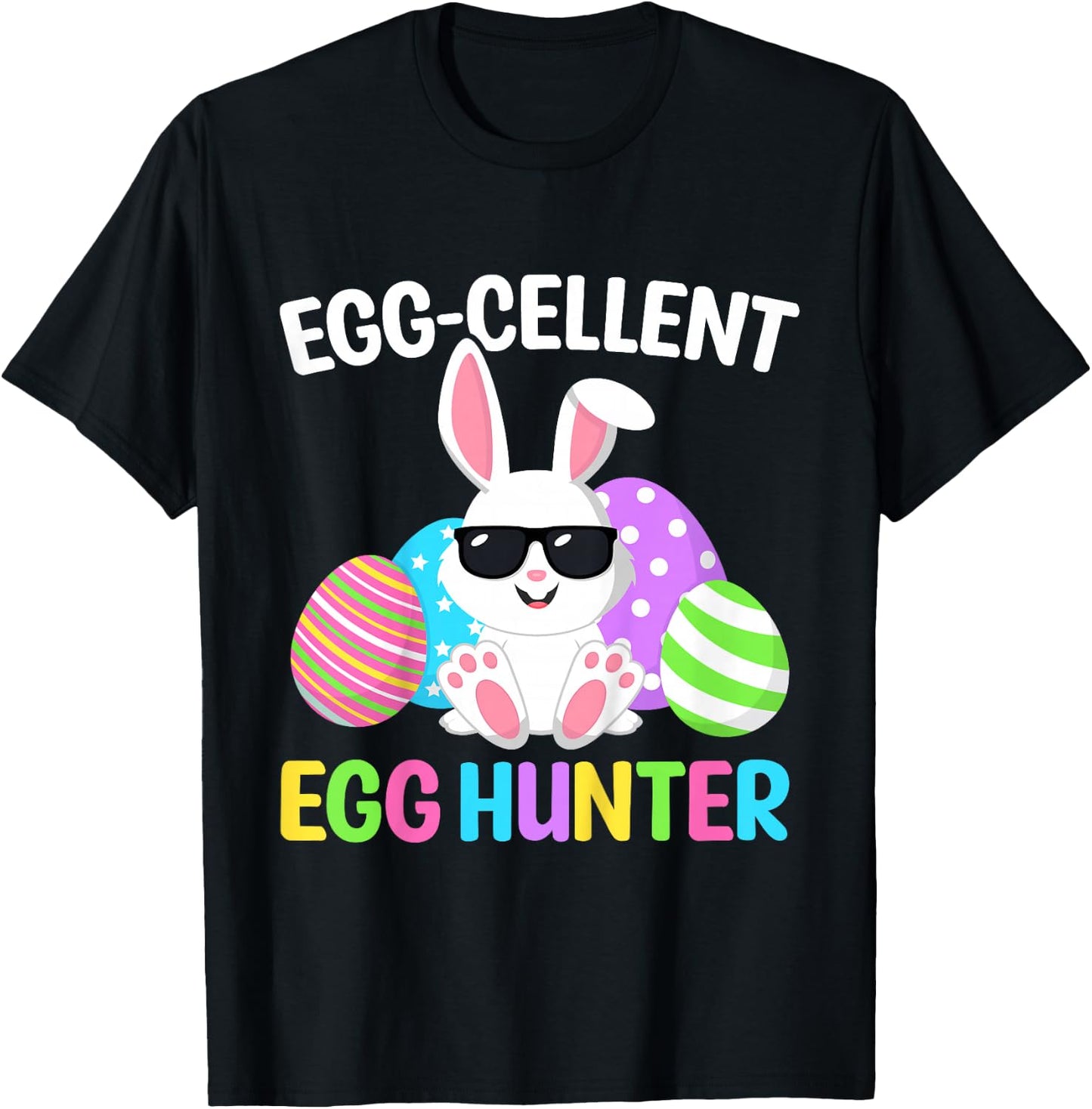 Eggcellent Egg Hunt Easter Bunny Toddler Boys Girls Funny T-Shirt - T-Shirt | Black
