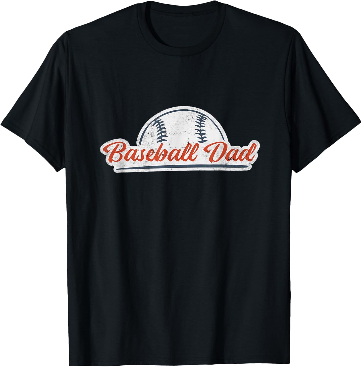 Baseball Dad Cool Simple Vintage Look Sports Graphic T-Shirt - T-Shirt | Black