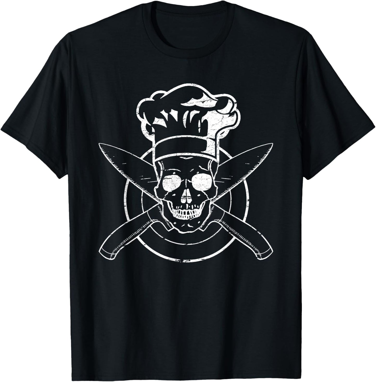 Chef Shirt Skull Chef's Hat Cooking BBQ Grilling Gift T-Shirt - T-Shirt | Black