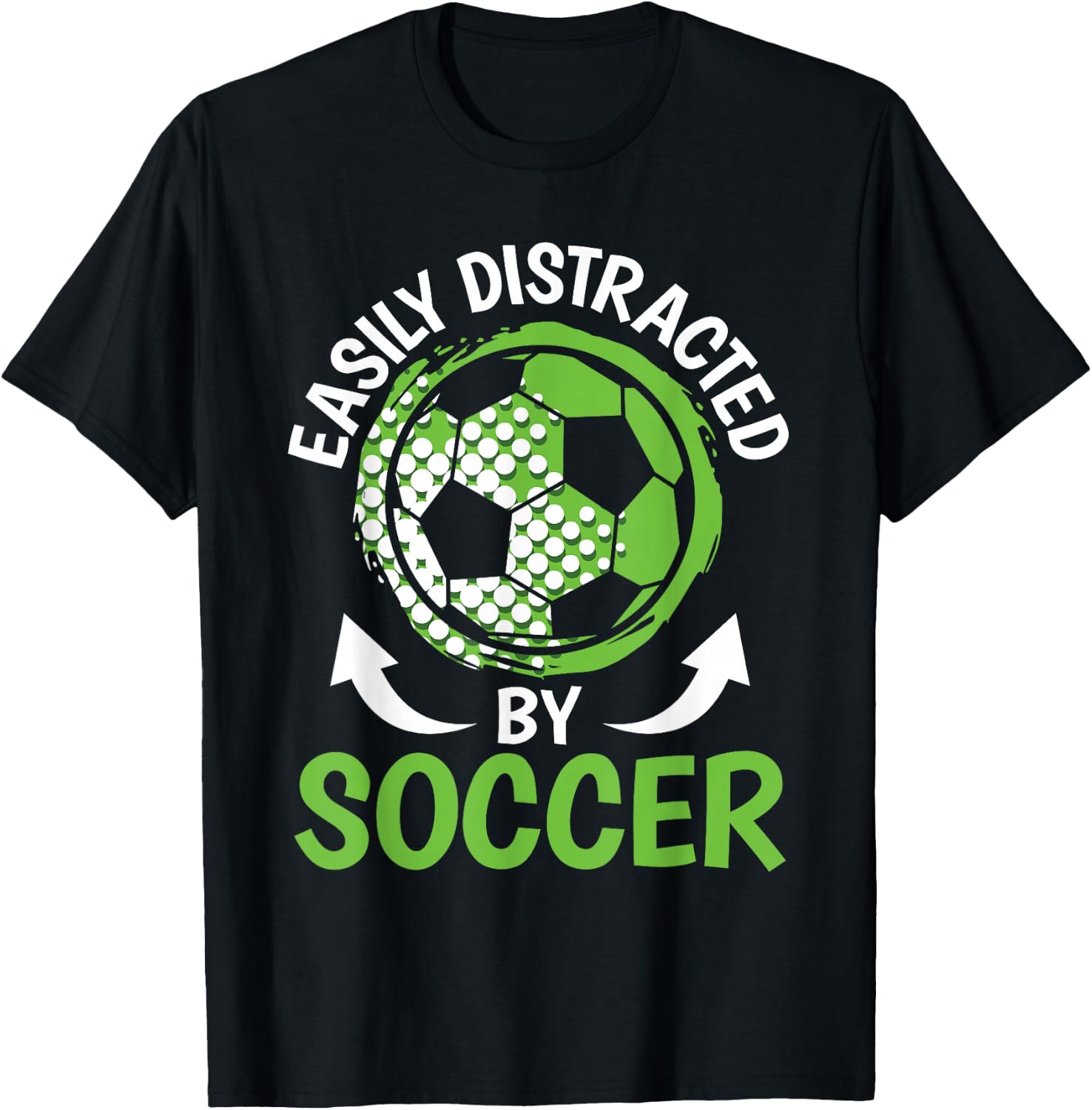 Easily Distracted By Soccer Men Boys Kids Soccer Player T-Shirt - T-Shirt | Black