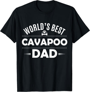 World's Best Cavapoo Dad T Shirt - Cavoodle Dog Owner T-Shirt - T-Shirt | Black