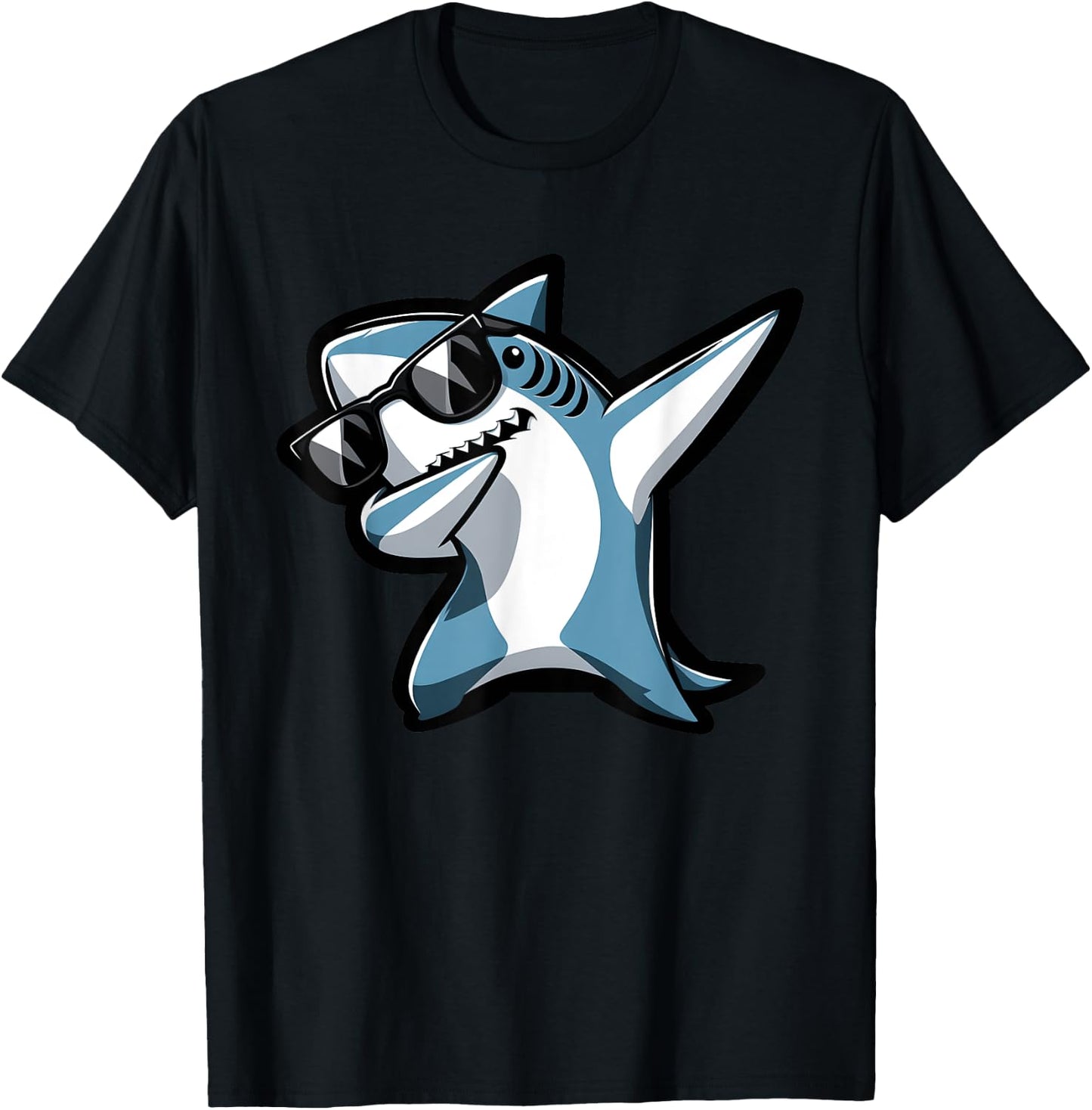 Cool Dabbing Shark Sunglasses Sea Animal Birthday Parties T-Shirt - T-Shirt | Black