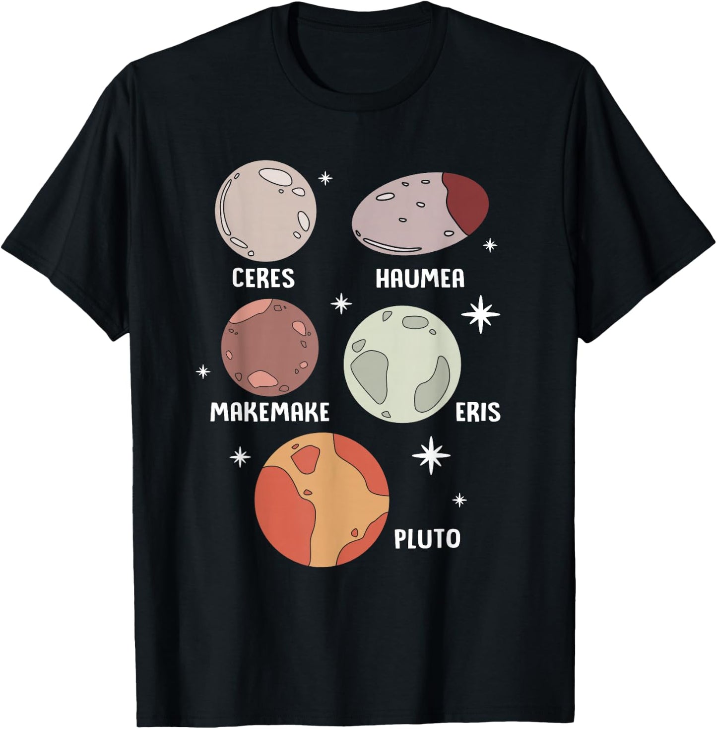 Outer Space Solar System Dwarf Planet for Kids T-Shirt - T-Shirt | Black