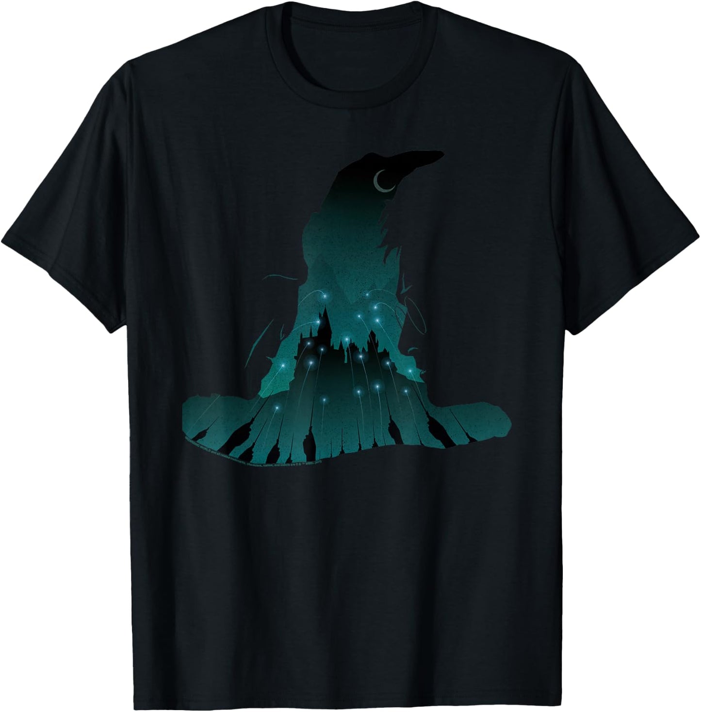Harry Potter Sorting Hat and Hogwarts Attack T-Shirt - T-Shirt | Black